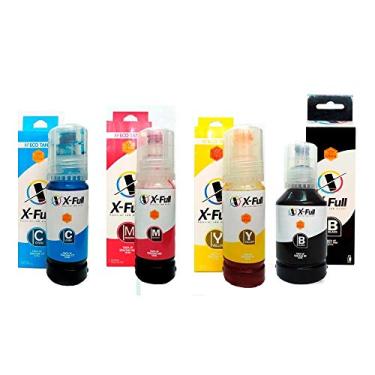 Imagem de KIT 4 TINTAS PARA EPSON L3150 ULTRA BLACK PIGMENTADA | COLORIDAS CORANTES XFULL CMYK 70ML