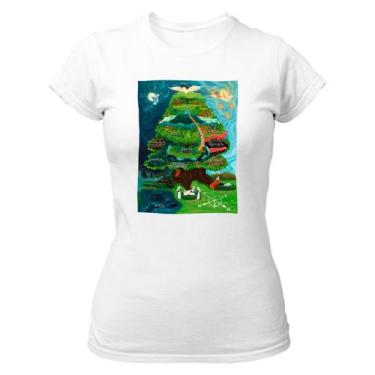 Imagem de Camiseta Baby Look Divertida Yggdrasil A Árvore Da Vida Mitologia Nórd