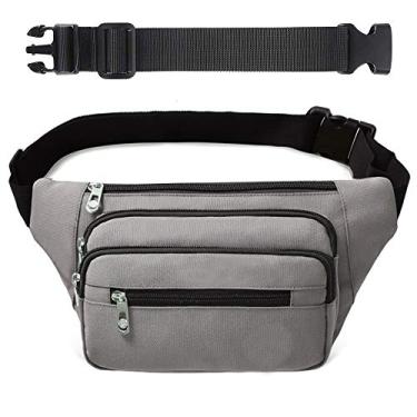 Imagem de Hopedas Pochete de cintura para mulheres e homens, bolsa de quadril para viagem, ioga, academia para exercícios ao ar livre, esporte e corrida (cinza)