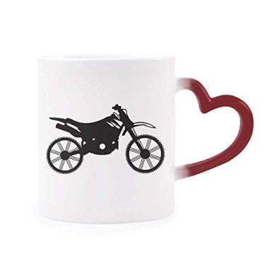 Imagem de Caneca de motocicleta com estampa de ilustração mecânica sensível ao calor, cor vermelha, copo de grés