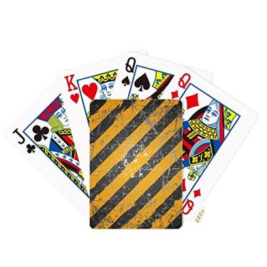 Imagem de OFFbb-USA Logotipo preto e amarelo Warning Poker Baralho Tabuleiro de Tabuleiro