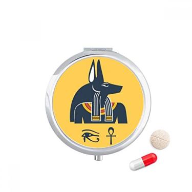 Imagem de Porta-comprimidos com estampa abstrata do Egito Antigo Caixa de armazenamento de remédios