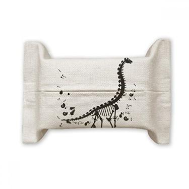 Imagem de Bolsa de linho de algodão com suporte de cobertura de papel para lenços faciais de ossos de dinossauro