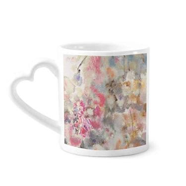 Imagem de Abril Lotus XJJ Caneca de pintura a óleo Caneca de café cerâmica copo de coração de vidro