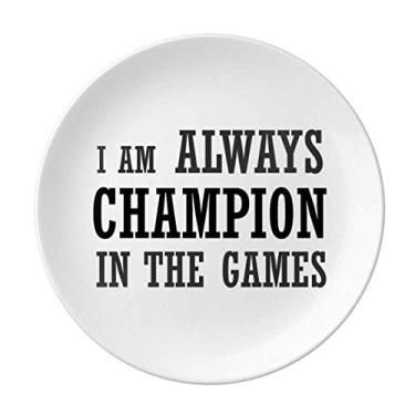 Imagem de Prato decorativo de porcelana Salver Prato de jantar I Am Always Best One In The Games