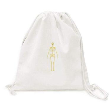 Imagem de Ilustração do corpo humano, mochila de lona frontal com cordão, bolsas de compras para viagem