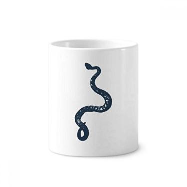 Imagem de Suporte de Caneta de Escova de Dentes Porta Escova Dente com Estampa de Cobra Preta de Animal com Suporte de Cerâmica