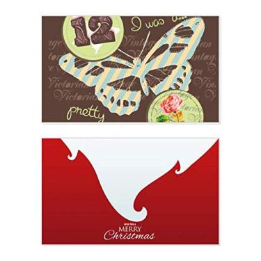 Imagem de Carimbos e borboleta, feriado, Feliz Natal, Cartão de Parabéns, Mensagem de Letras de Natal