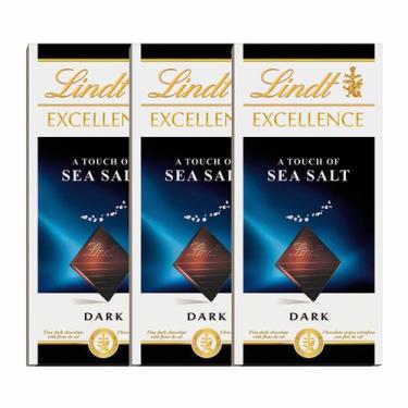 Imagem de Kit 3X Barra De Chocolate Lindt Excellence Sea Salt 100G Dark