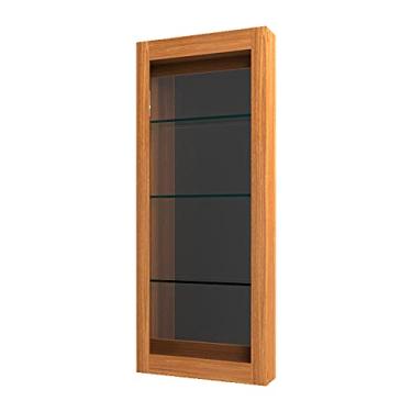 Imagem de Cristaleira Bar com Nicho Sala de Estar Bacco Prateleira em Vidro com Espelho Imbuia - Gran Belo