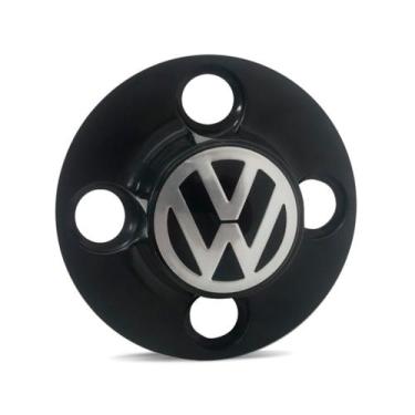 Imagem de Calota Centro Roda Ferro Vw Gol G3 Emblema Preto - Gfm - Calotinha