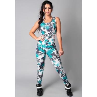 Imagem de Macacão Longo Feminino Suplex Estampado Fitness Academia Mvb Modas-Feminino