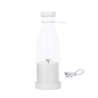 Imagem de Espremedor Elétrico Batedor de Sucos Portátil Liquidificador Multifuncional Escritório 6 Lâminas Liquidificador de Viagem Pessoal Copo Espremedor com, Branco