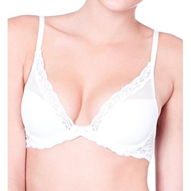 Imagem de Natori Sutiã com decote profundo de penas, Branco, 30DDD