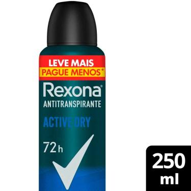 Imagem de Desodorante Rexona Men Active Dry Aerossol Antitranspirante 72h com 250ml 250ml