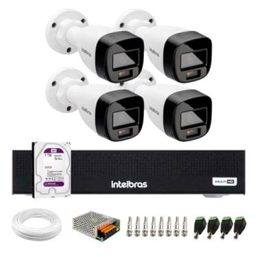 Imagem de Kit 4 Câmeras Intelbras Vhd 1220 B G7 Full Color Bullet Full Hd 1080p Ir 20m + Dvr Intelbras Mhdx 3004-c + Hd 1tb Purple
