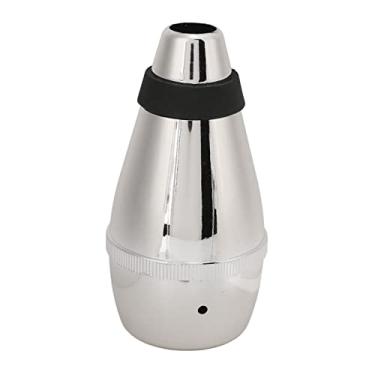 Imagem de Trompete mudo, plástico ABS prática trompete mudo silenciador trompete silenciador fechado acessórios para trompete(Prata)