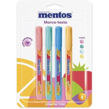 Imagem de Caneta Marca Texto Destaq Mentos Com Cheiro 4 Cores Cx Com 04 110632