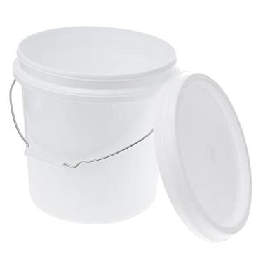 Imagem de White Buckets Plastic Barrel with Lid Plastic Storage Tubs Water Bucket 3 Gallon Bucket Big Plastic Bucket Food Grade Barrel Water Tight Storage Container Food Containers Keg White