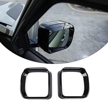 Imagem de PIUGILH Capa protetora de chuva para espelho retrovisor compatível com Land Rover Defender 2020 2021 2022 2023 2024, moldura protetora de espelho retrovisor ABS, 2 peças (preto piano)