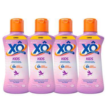 Imagem de Xô Inseto Kids Loção 100ml - Kit c/ 4 unid