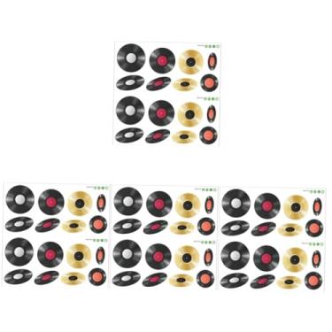 Imagem de OSALADI 8 Folhas decoração musical acessórios para lavanderia decoração de casa decoração vintage adesivos papel de parede adesivo de parede de sala de café CD decorações notas decorar PVC