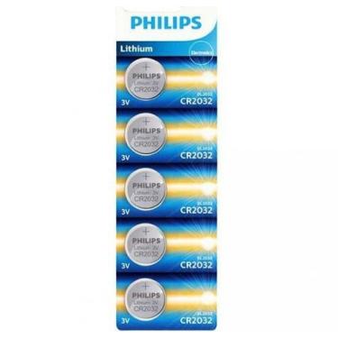 Imagem de 50 Pilhas Philips Cr2032 3V Bateria Original - 10 Cartelas
