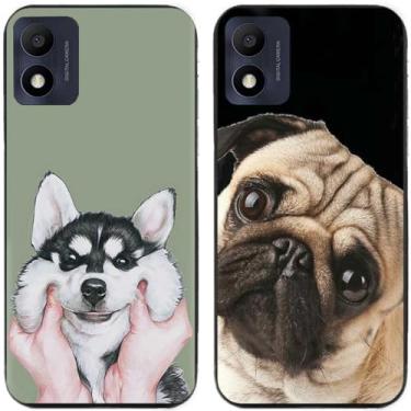 Imagem de 2 peças Husky Pug Dog impresso TPU gel silicone capa de telefone traseira para Alcatel Series (Alcatel 1B 2022)