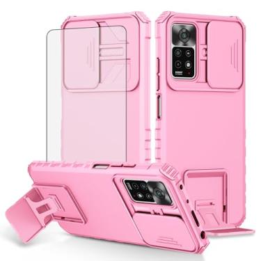 Imagem de Asuwish Capa de celular para Xiaomi Redmi Note 11 Pro 4G/5G com protetor de tela de vidro temperado e capa de câmera deslizante com suporte, suporte, acessórios para celular Redme Note11 11E 11Pro