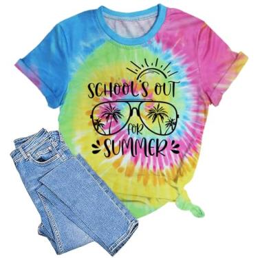 Imagem de LAZYCHILD Camiseta feminina Last Day Shirts We are on a Break Teacher Summer Break Graphic Tee End of School Year Tops, Summer-td, GG