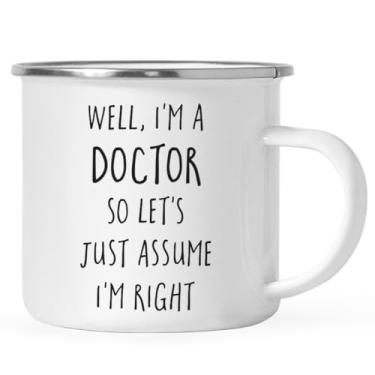Imagem de Andaz Press Caneca de café de aço inoxidável de formatura de 325 ml para fogueira, bem, eu sou um médico, então vamos assumir que estou certo, 1 pacote, inclui caixa de presente