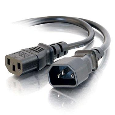 Imagem de C2G Cabo de alimentação, Prolongador, Cabo de Extensão Longo, Cabo de Extensão de Energia, Cabo de Alimentação do Computador, 18 AWG, Preto, 3,04 Metros, Cabos para ir 03143