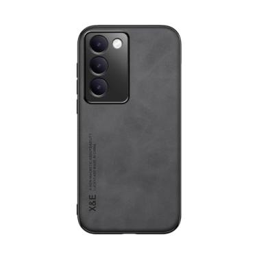 Imagem de Kepuch Silklike Capa para Vivo Y100 Indonesia/V40 SE/T3/Y200e/V30 Lite 4G - Case Placa de Metal Embutida - Preto