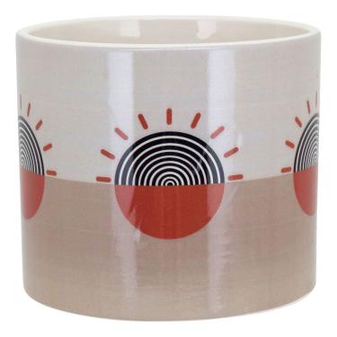 Imagem de CACHEPÔ CERÂMICA 11x13x13cm CINZA VASO DECORATIVO PLANTA