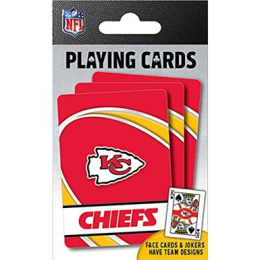 Imagem de MasterPieces - Baralho da NFL, baralho de futebol americano Kansas City Chiefs oficialmente licenciado, jogos familiares para adultos e crianças, índice padrão