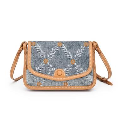 Imagem de ANFUMAN Bolsa pequena transversal feminina bolsa jeans transversal bolsas de ombro design moderno para mulheres, Flor, Small