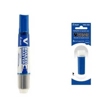 Imagem de Kit Marcador Para Quadro Branco + Refil Pilot V-board Master Azul