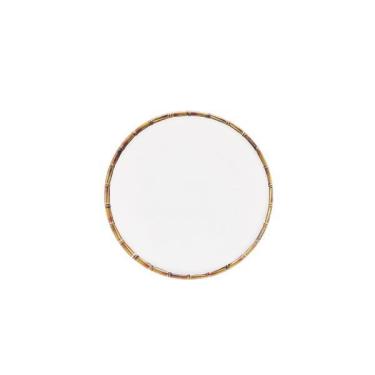 Imagem de Pratro Para Sobremesa Wolff Bambu De Melamina Branco 22cm