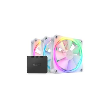 Imagem de Kit Com 3 Ventoinhas NZXT, 120mm, RGB, Branco - RF-R12TF-W1