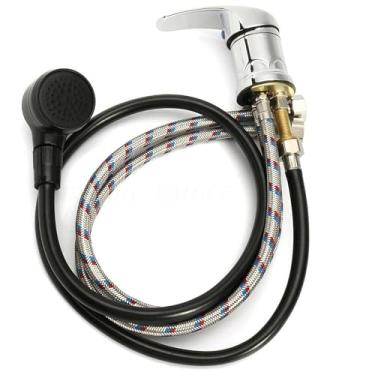 Imagem de Reicyfang Torneira de lavatório de chuveiro válvula de mistura de torneira de cabelo, torneira de tigela de xampu de salão de latão e kit de pulverizador, substituição de torneira de pia de salão ou