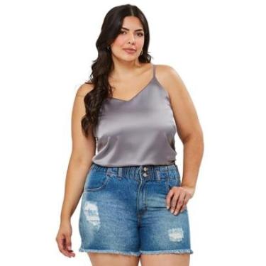Imagem de Blusa Regata Blusinha Regatinha Alça Alcinha com Ajuste Cetim Verão Calor VL0614-Feminino