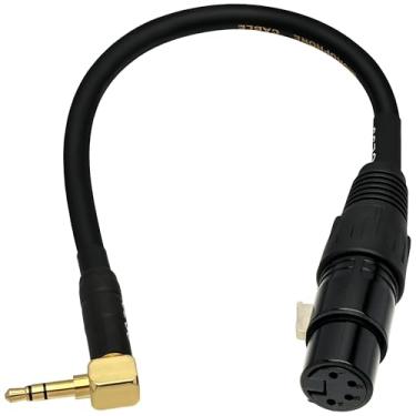 Imagem de Adaptador XLR de 4 pinos CESS-226 TRS para fêmea de ângulo reto de 3,5 mm para plugue de fone de ouvido