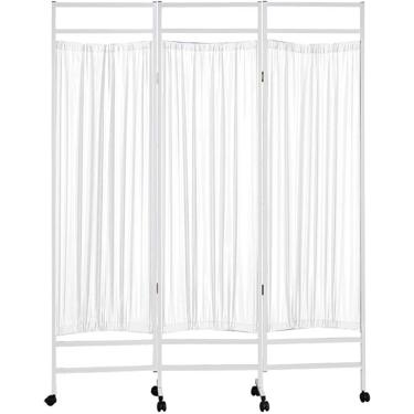 Imagem de Tela de privacidade médica rolante sobre rodas, tela de privacidade médica portátil, painel 3/4/5/6, cerca de parede divisória para sala temporária interna com rodas, para hospital/clínica/e