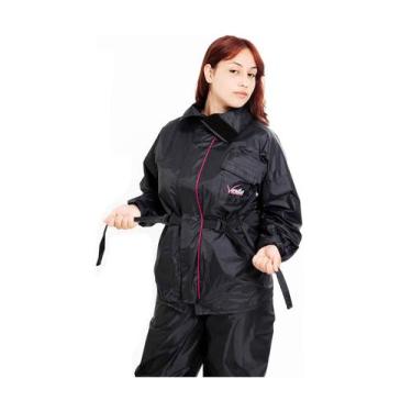 Imagem de Capa roupa de chuva motoqueira feminina nylon ventus tam g 0991