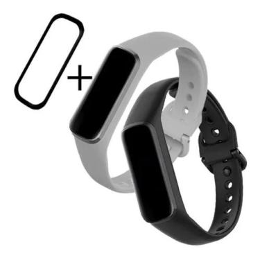 Imagem de 2 Pulseiras Silicone Para Galaxy Fit 2 Sm-r220 + Pelicula Nano Gel - P