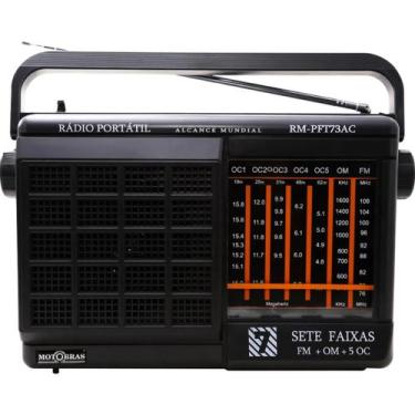 Imagem de Rádio Portatil 7 Faixas RM-PFT73AC Preto Motobras, Bivolt