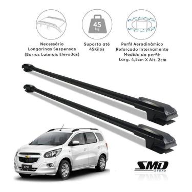 Imagem de Rack Travessa Teto Gm Spin 2012 Em Diante Aluminio Preto