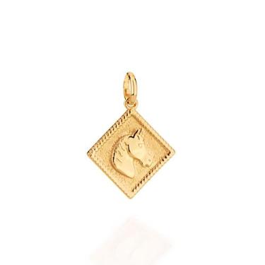 Imagem de Pingente banhado ouro 3x 24k 18k e 22k masculino cavalo rommanel losan