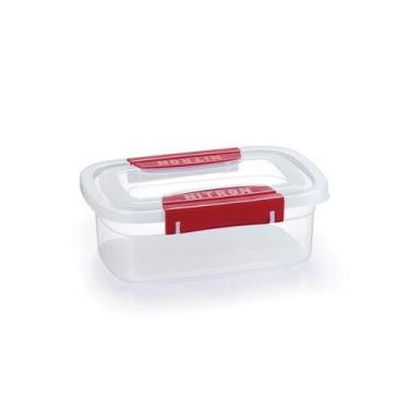 Imagem de Pote Retangular Transparente Com Trava Ultra forte 2 Litros - NITRON, 