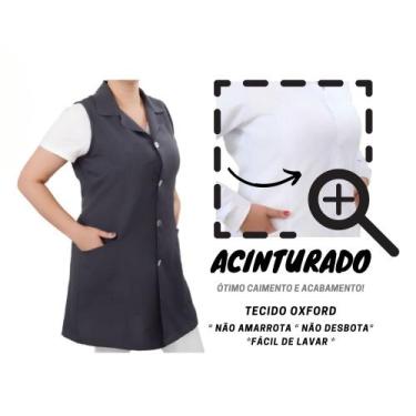 Imagem de Jaleco Feminino Acinturado Colete Sem Manga Oxford !!!! - Visual Unifo